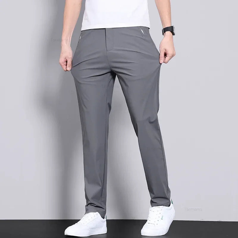 Herren Sommerhose aus feinem Wollstoff leichte Freizeithose Alltagshose