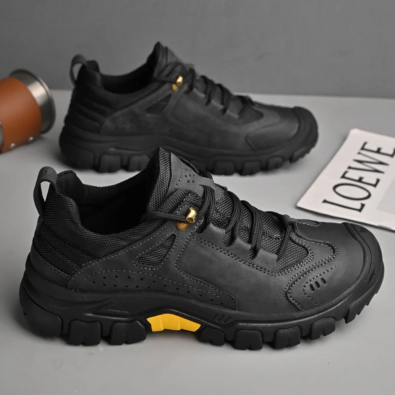 Herren Wanderschuhe Schuhe wasserdicht, rutschfest, strapazierfähig, Outdoor Wanderschuhe mit Gummisohle