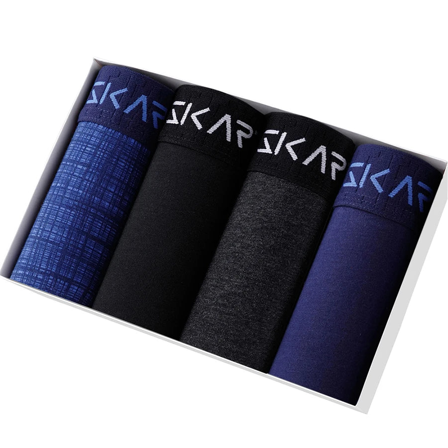 Herren Boxer Shorts 4er Pack Baumwolle Unterwäsche weiche Boxershorts