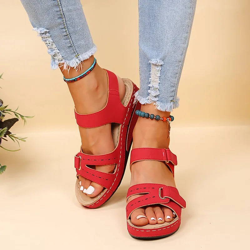 Damen Keilsandalen Plateau Weiche Sohle Elegante Sommerschuhe mit Keilabsatz
