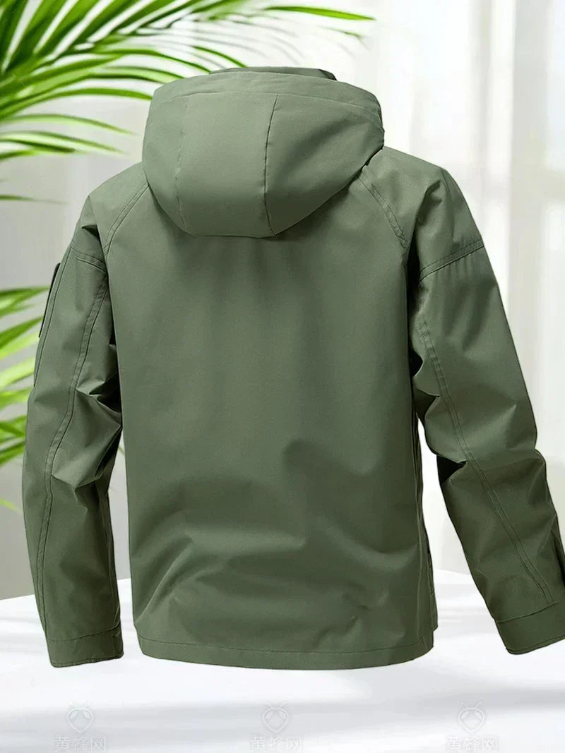 Herren Kapuzenmantel Regular Fit Freizeit Outdoor Reise Alltag Leicht Funktional Mehrtaschen