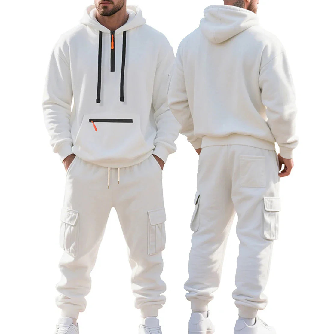 Herren Trainingsanzug Winter Set Hoodie Hose Gefüttert Komfort Freizeit