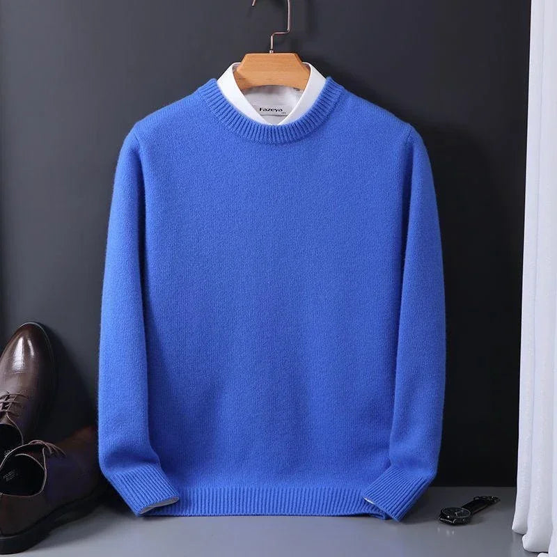 Herren Strickpullover Rundhals tailliert leicht bequem atmungsaktiv Langarm