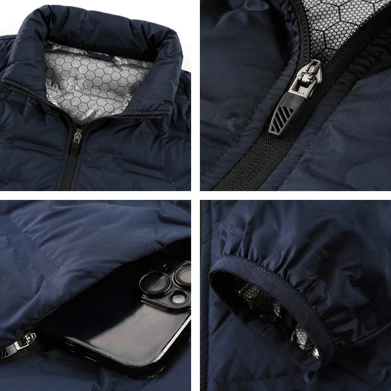 Herren Winterjacke Gefüttert Stehkragen Leicht Warm Komfort Alltag