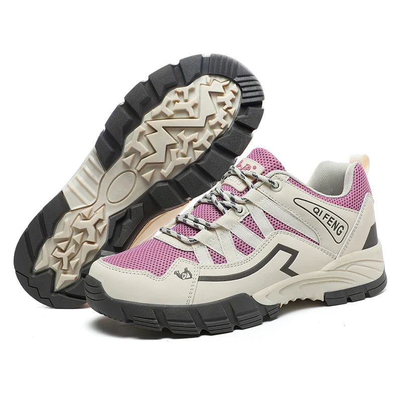 Damen Wanderschuhe Rosa Weiß mit rutschfester Profilsohle Outdoor
