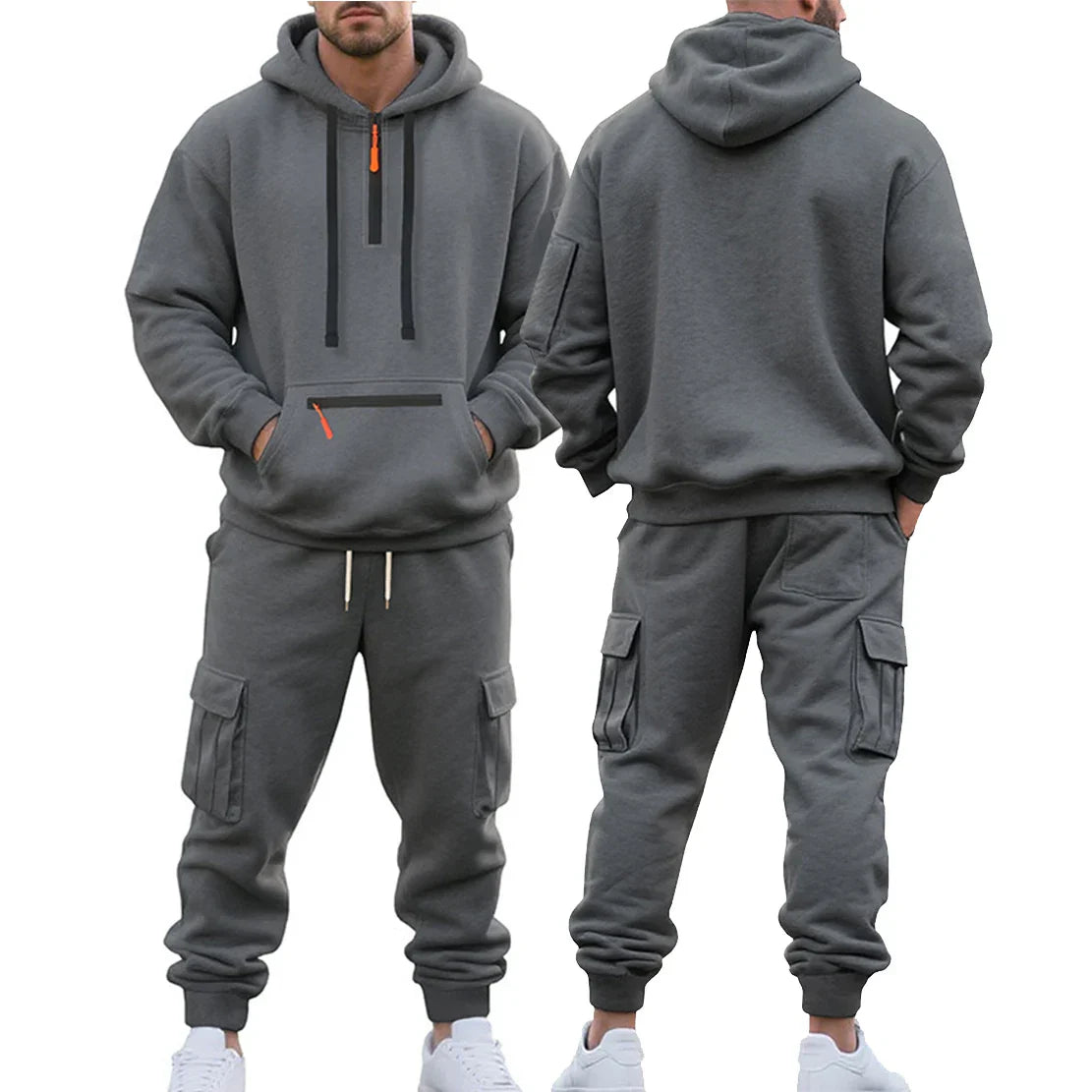 Herren Trainingsanzug Winter Set Hoodie Hose Gefüttert Komfort Freizeit