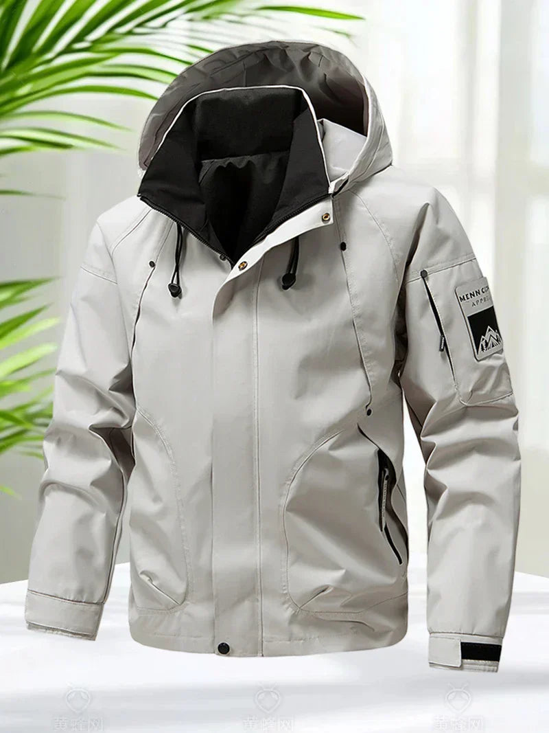 Herren Kapuzenmantel Regular Fit Freizeit Outdoor Reise Alltag Leicht Funktional Mehrtaschen