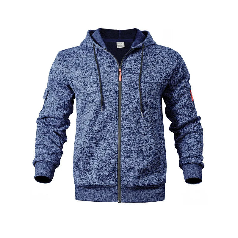 Herren Fleecejacke Reißverschluss warme weiche bequeme normale Passform