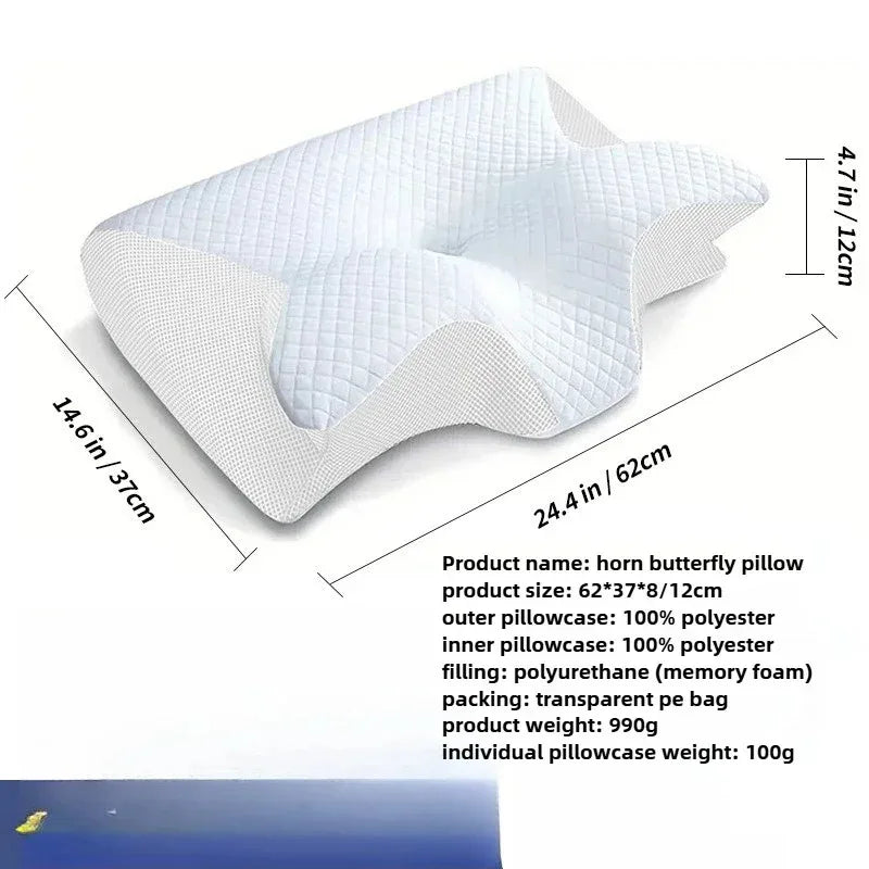 Orthopädisches Nackenkissen Schmetterlingsform Memory Foam ergonomisch mit langsamer Rückfederung