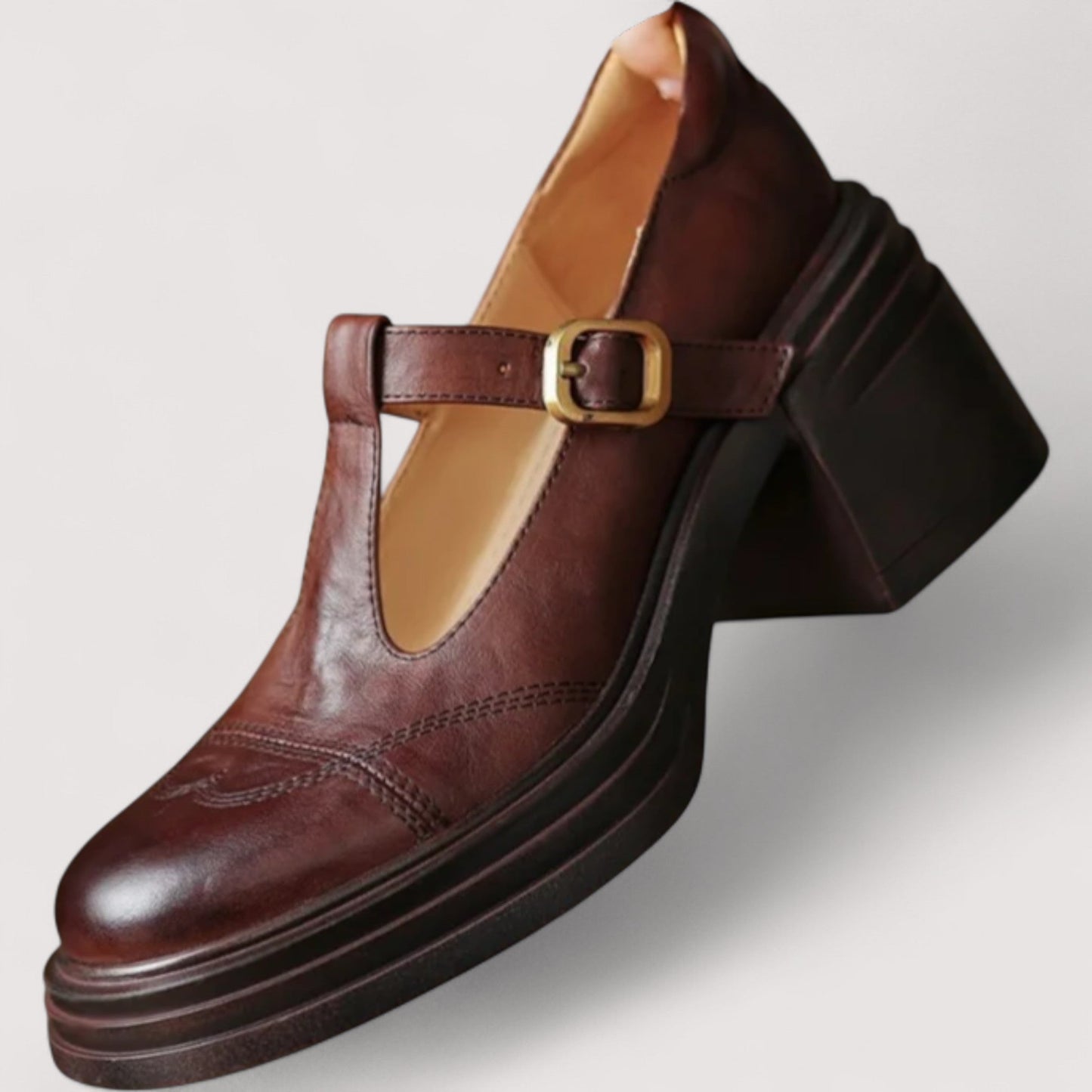Damen Mary Jane Schuhe T-Riemen bequem flexibel klassisch elegant