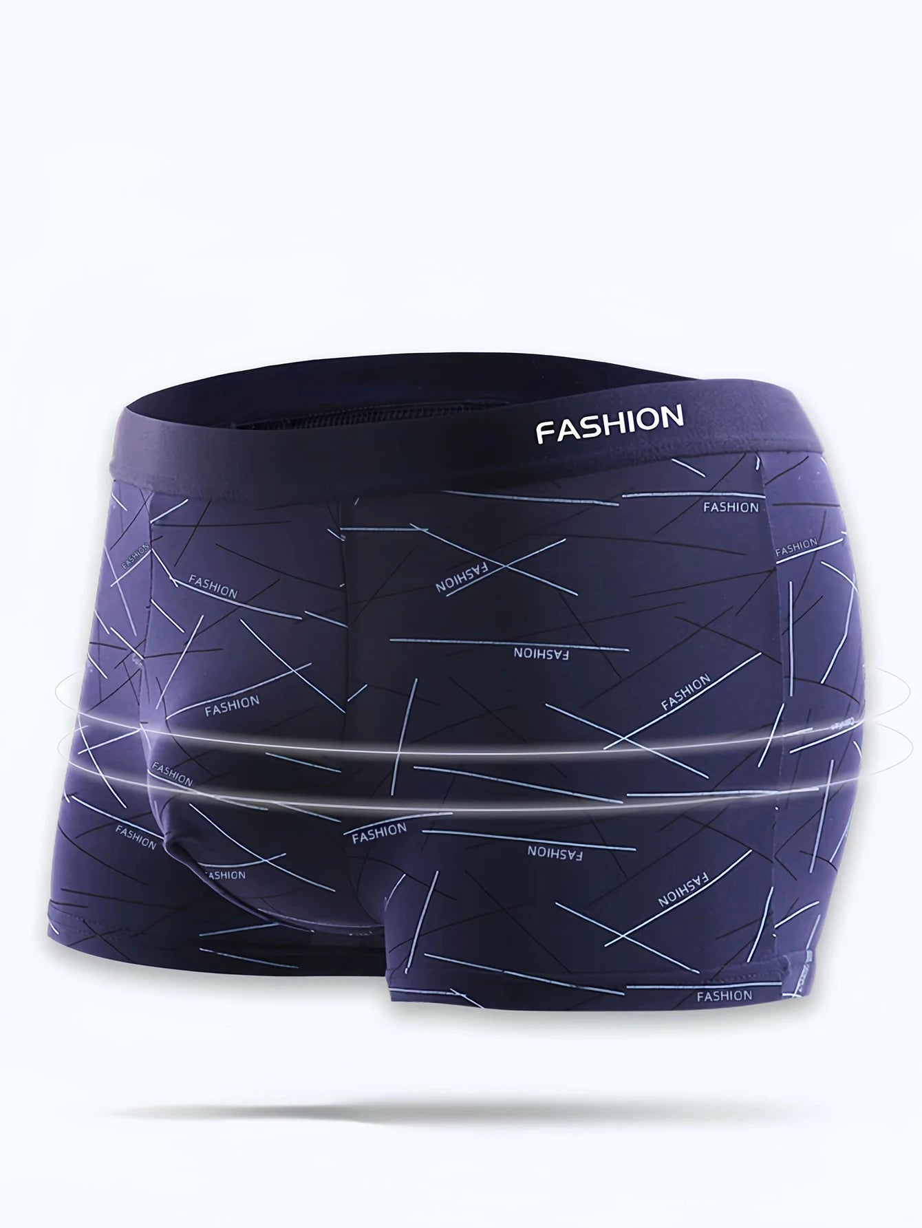 Herren Boxer Shorts 4er Pack Unterwäsche mit Linienmuster atmungsaktiv und bequem