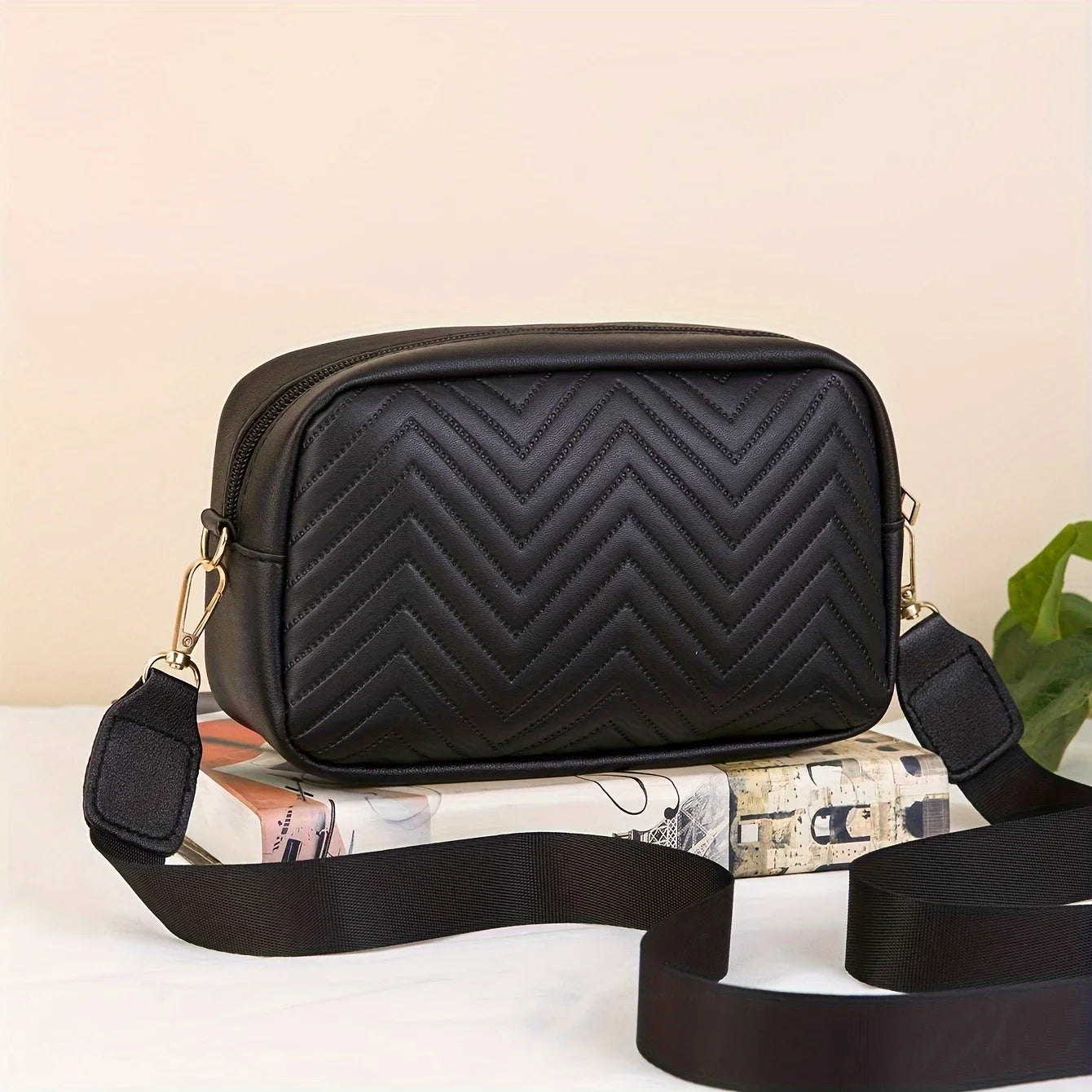 Minimalistische Stepp‑Crossbody Bag – Modische PU Schultertasche & Handy‑Wallet