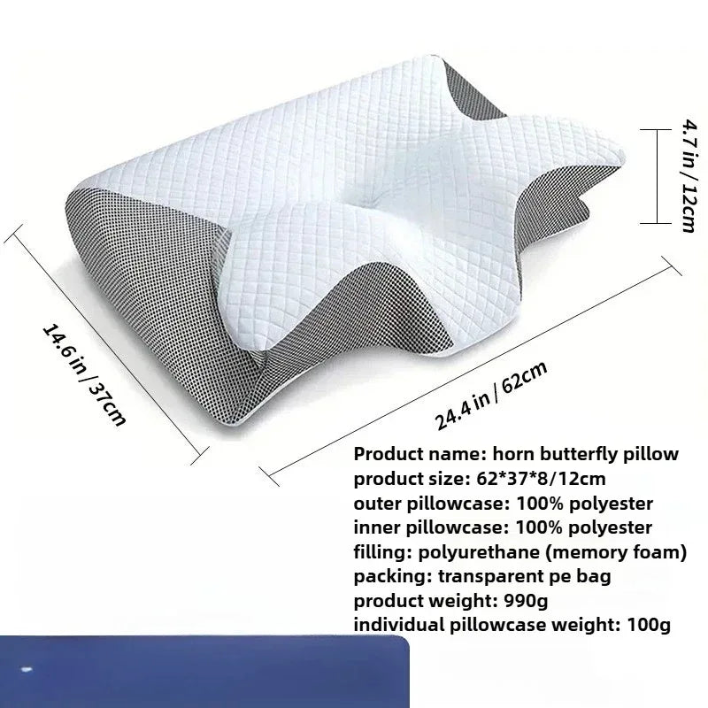 Orthopädisches Nackenkissen Schmetterlingsform Memory Foam ergonomisch mit langsamer Rückfederung