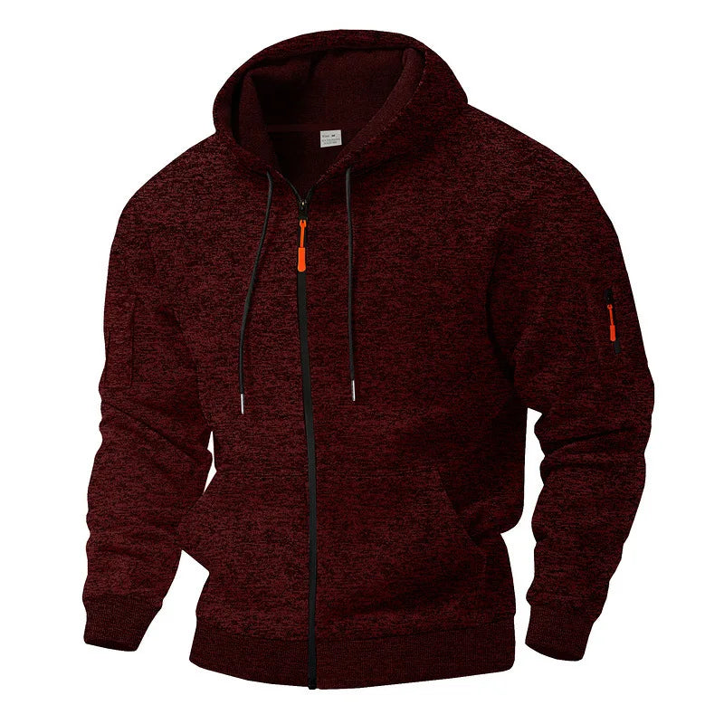 Herren Fleecejacke Reißverschluss warme weiche bequeme normale Passform