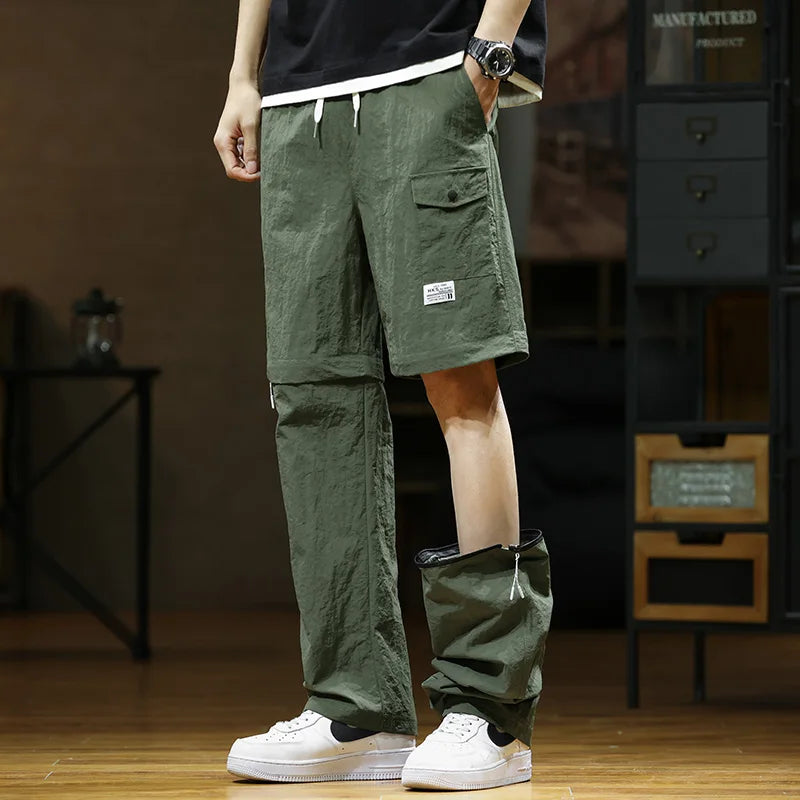 Herren Sommerhose mit Kordelzug leichte Wollstoff Freizeithose Reisehose