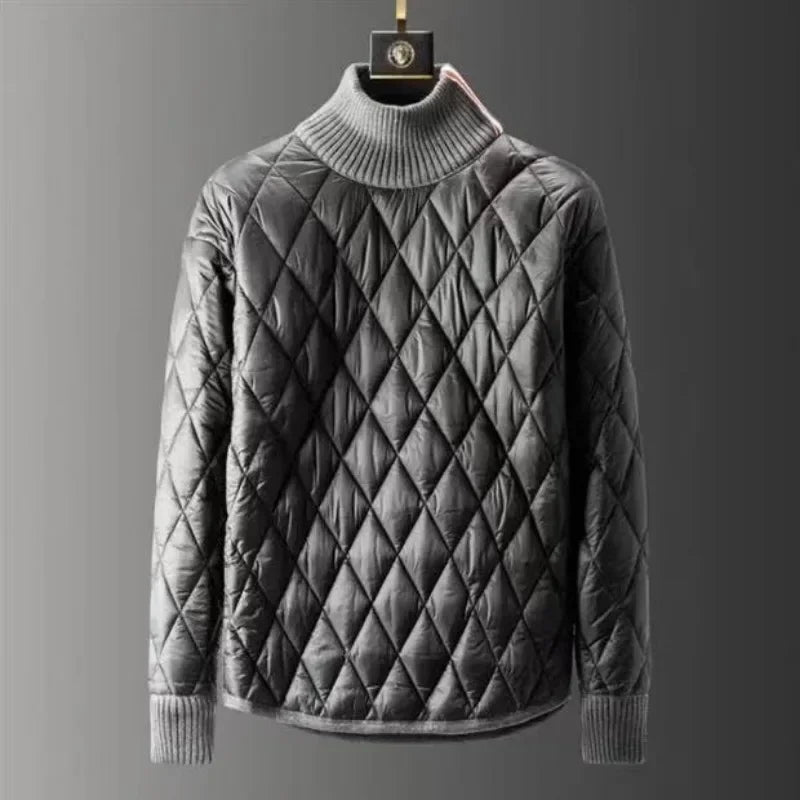 Damen Zweiteiler Rollkragen Stepp Set Regular Fit Minimalistisch Gepolstert Langarm Winter