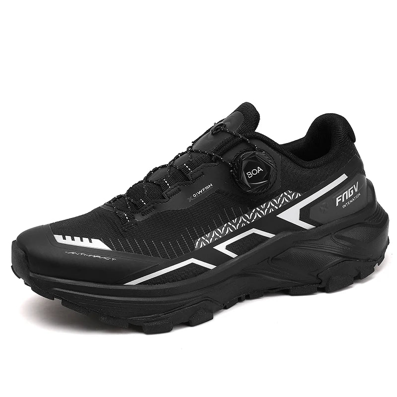 Trailrunning Schuhe Weiß Blau mit Drehverschluss rutschfest Outdoor Wanderschuhe Geländelaufschuhe