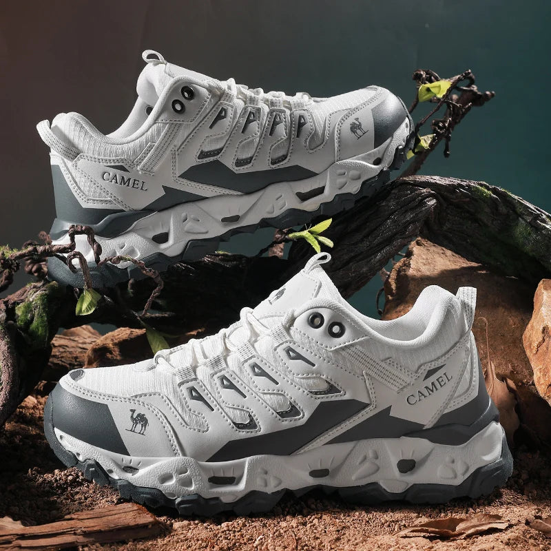 Bergige Weiß Grau rutschfest Outdoor Wanderschuhe mit profilierter Sohle