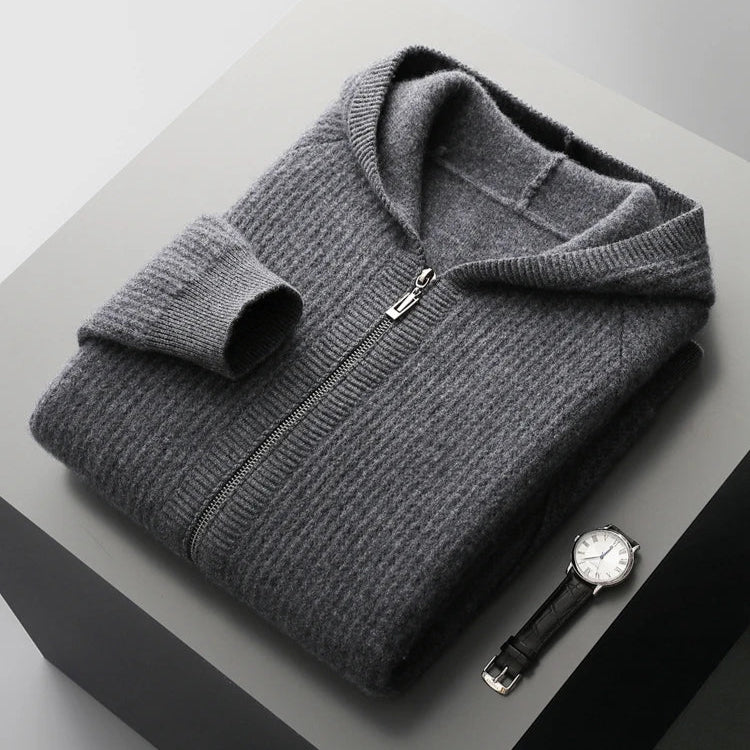 Herren Sweatshirt Zip Hoodie Kapuzen bequeme warme atmungsaktive reguläre Passform