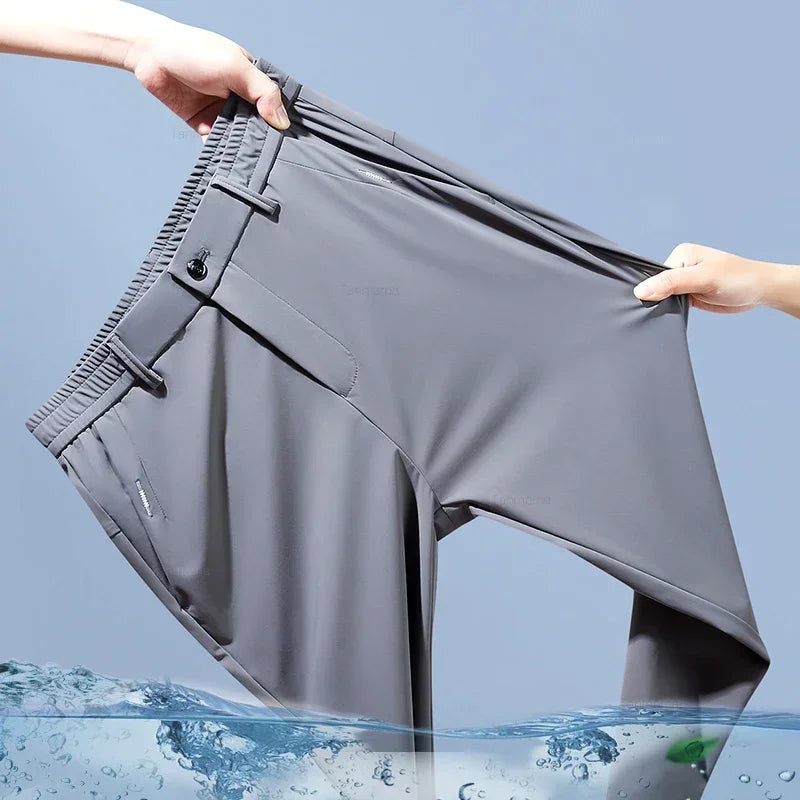 Herren Sommerhose aus feinem Wollstoff leichte Freizeithose Alltagshose