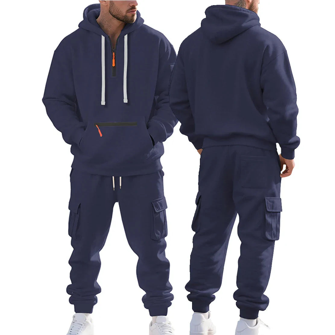 Herren Trainingsanzug Winter Set Hoodie Hose Gefüttert Komfort Freizeit