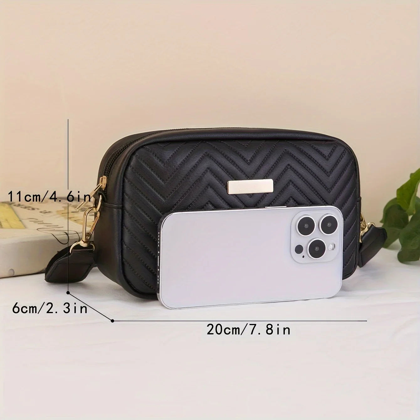 Minimalistische Stepp‑Crossbody Bag – Modische PU Schultertasche & Handy‑Wallet