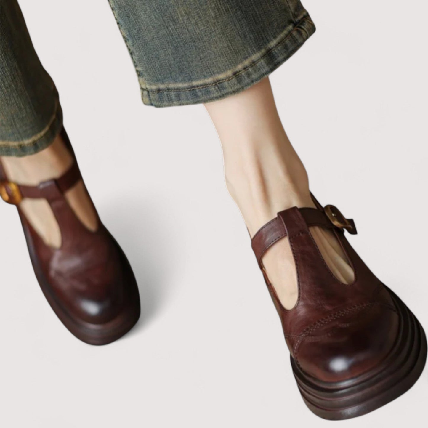 Damen Mary Jane Schuhe T-Riemen bequem flexibel klassisch elegant