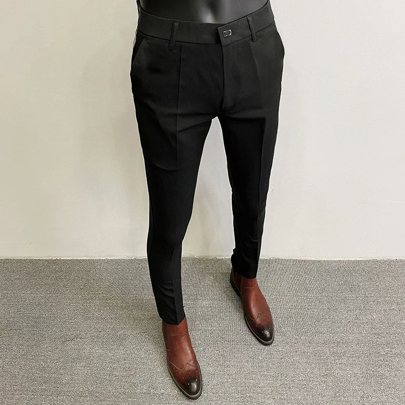 Herren Anzughose klassische Freizeithose elegante Stoffhose für Alltag