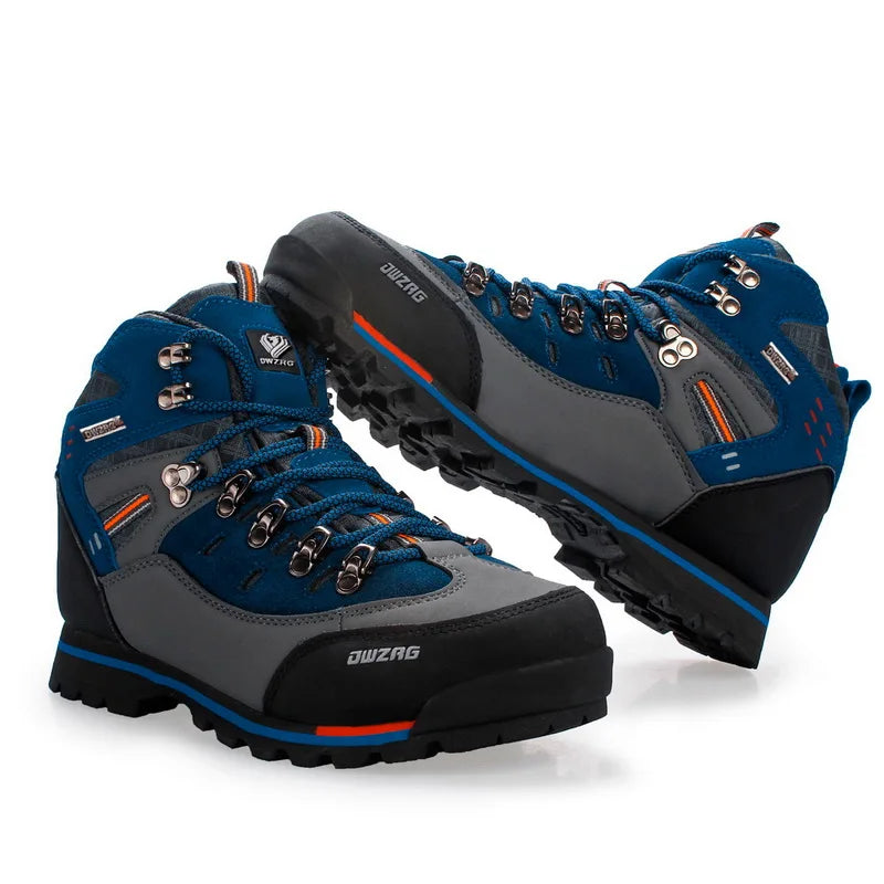 Herren Schwarz Dunkelgrau knöchelhoch rutschfeste Profilsohle Outdoor Wanderschuhe Schnürstiefel
