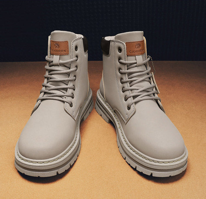 Herren Stiefel wasserdicht rutschfest knöchelhoch Schnürstiefel Outdoor robust gepolstert