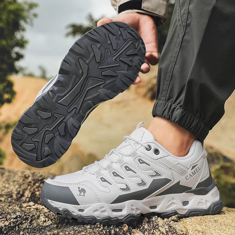 Bergige Weiß Grau rutschfest Outdoor Wanderschuhe mit profilierter Sohle