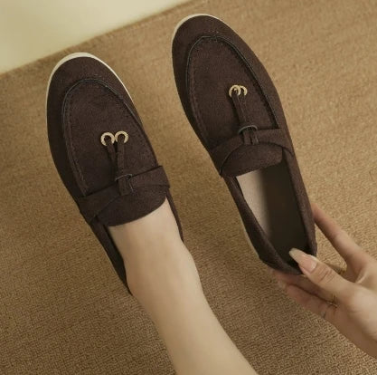 Damen Slipper Retro Schwarz flache Schuhe dicke Sohle bequeme Freizeitschuhe Slip-On