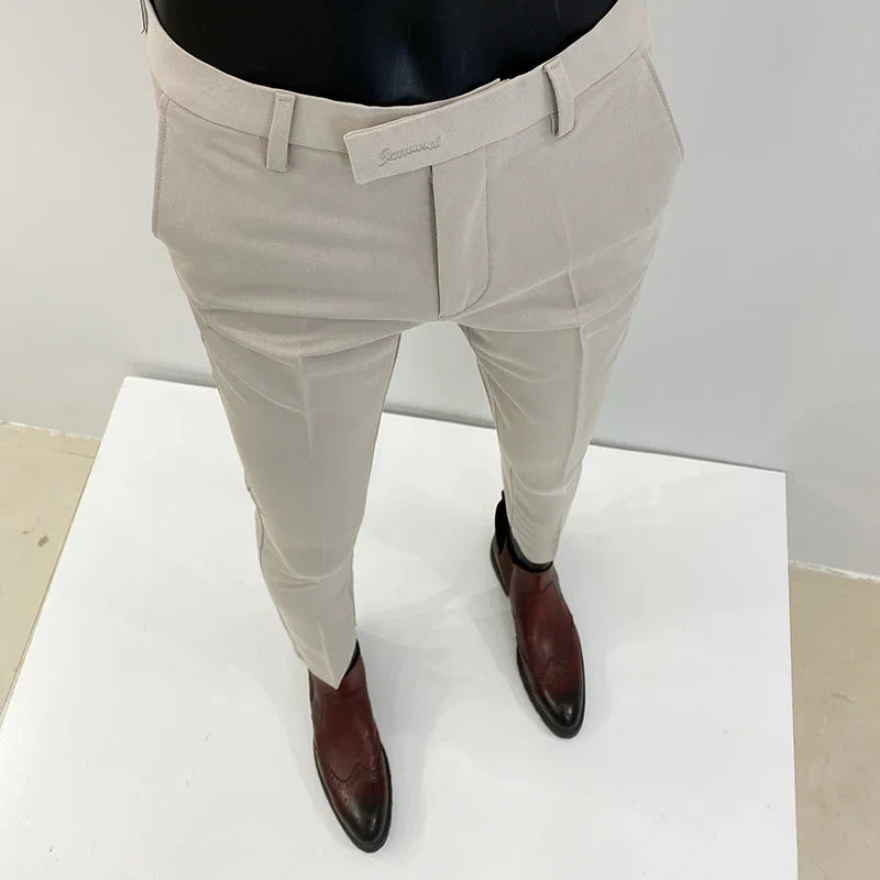 Herren Anzughose klassische Freizeithose elegante Stoffhose für Alltag
