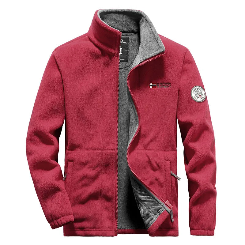 Herren Fleecejacke Outdoor warm atmungsaktiv leicht tailliert Alltags- und Wanderjacke