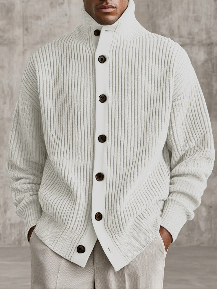 Herren Strickjacke Kragen Knopfverschluss Langarm lässige Mode bequem vielseitig