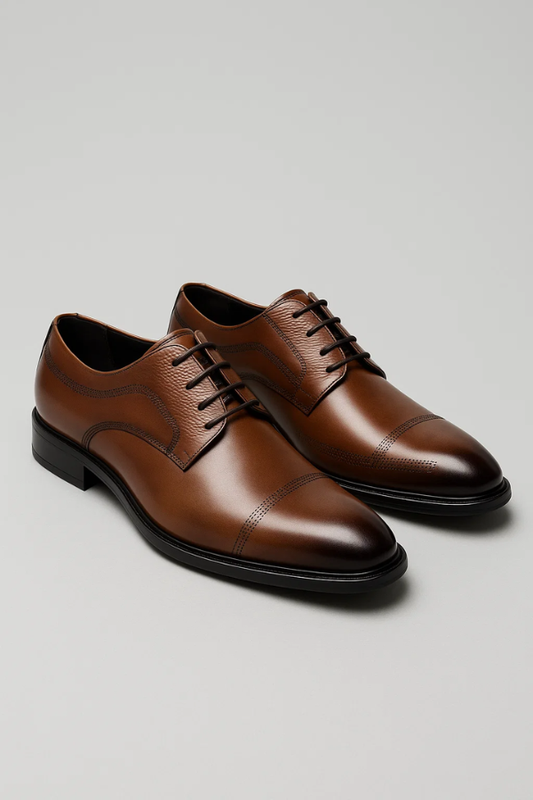 Herren Schnürschuhe elegantes Leder glänzend bequem atmungsaktiv