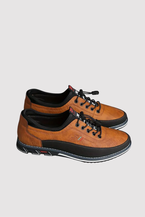 Herren Sneaker zweifarbig Komfort Schnürschuhe gepolsterte Sohle elastisches Schnürsystem