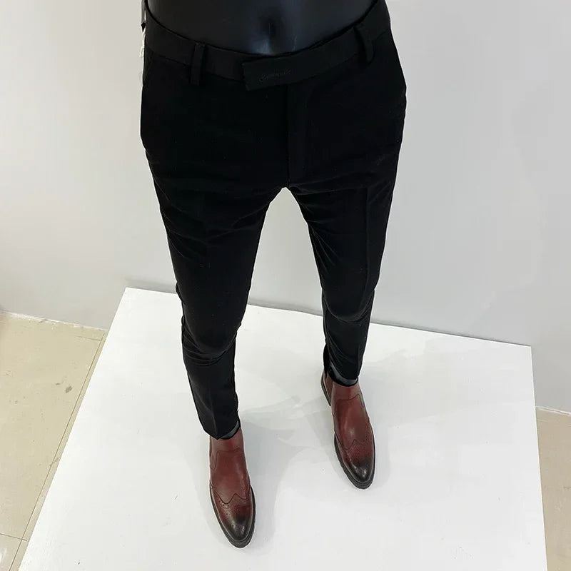 Herren Anzughose klassische Freizeithose elegante Stoffhose für Alltag