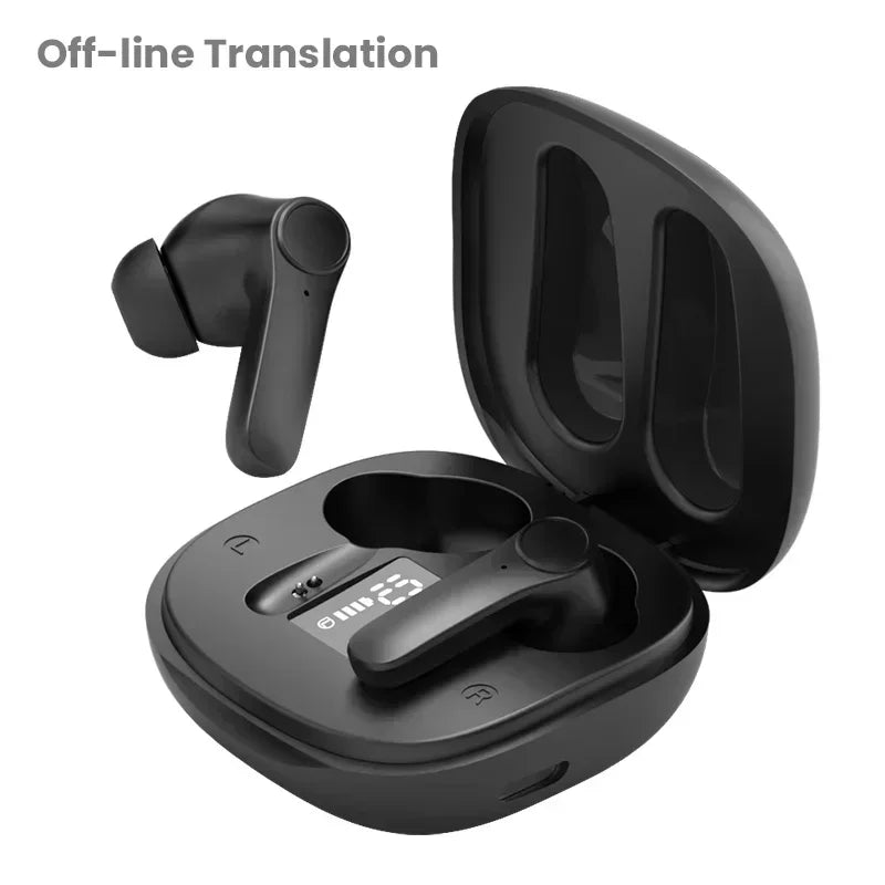 Übersetzer Kopfhörer Bluetooth Echtzeit, In-Ear Übersetzungs-Ohrhörer für 144 Sprachen, simultane Sprachübersetzung