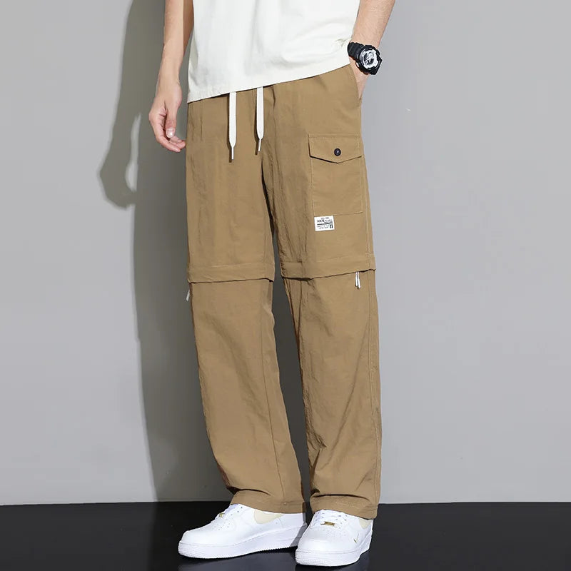 Herren Sommerhose mit Kordelzug leichte Wollstoff Freizeithose Reisehose