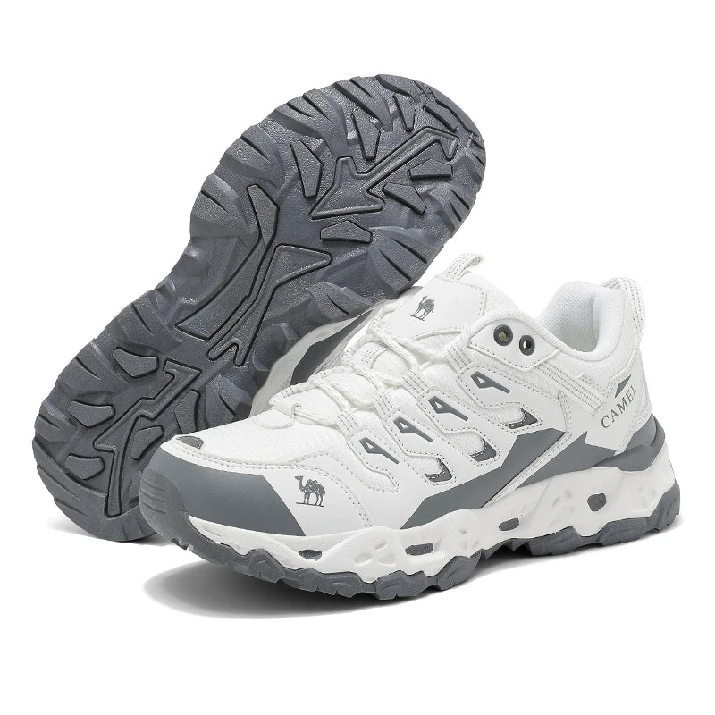 Bergige Weiß Grau rutschfest Outdoor Wanderschuhe mit profilierter Sohle