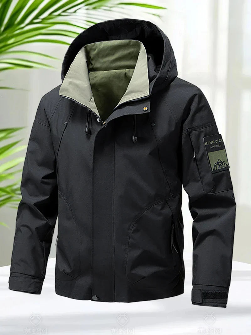 Herren Kapuzenmantel Regular Fit Freizeit Outdoor Reise Alltag Leicht Funktional Mehrtaschen