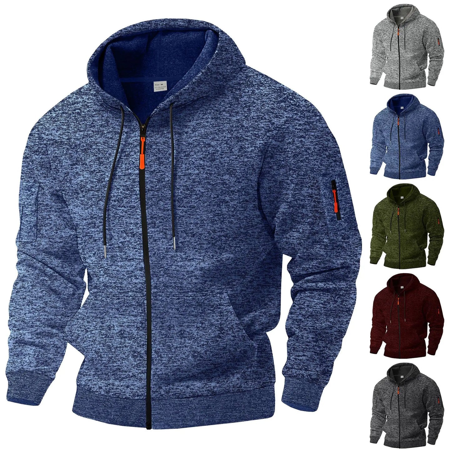 Herren Fleecejacke Reißverschluss warme weiche bequeme normale Passform