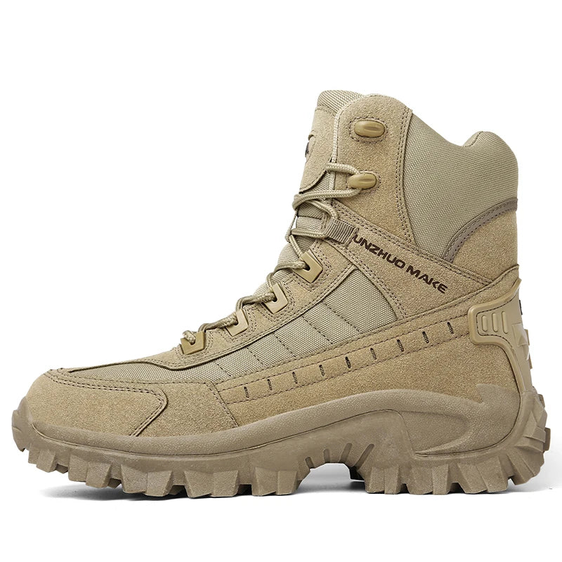 Damen Outdoor-Stiefel Beige rutschfest knöchelhoch Profilsohle Gelände Wanderschuhe
