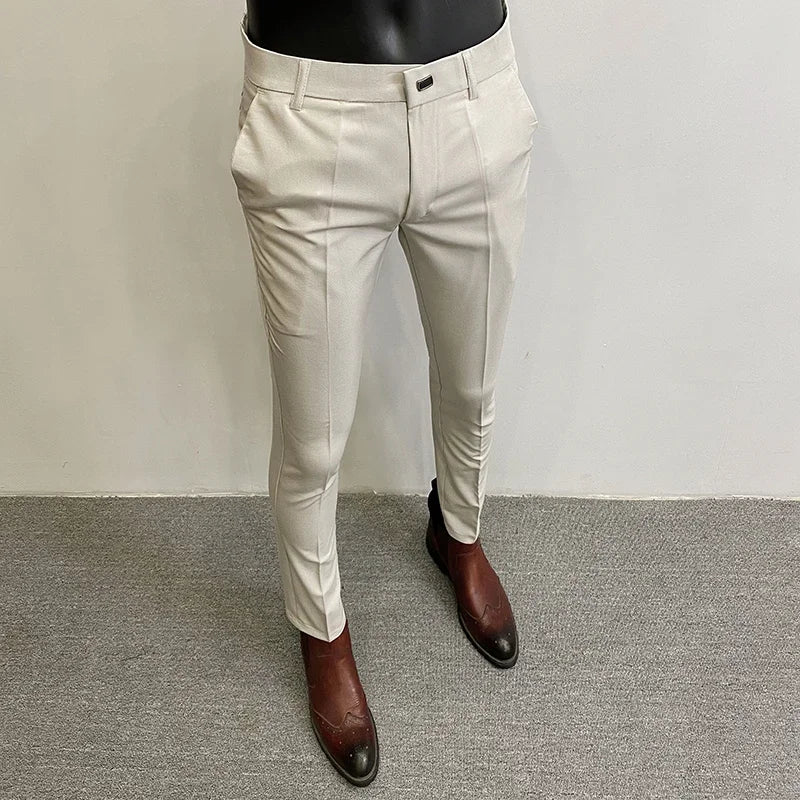 Herren Anzughose klassische Freizeithose elegante Stoffhose für Alltag