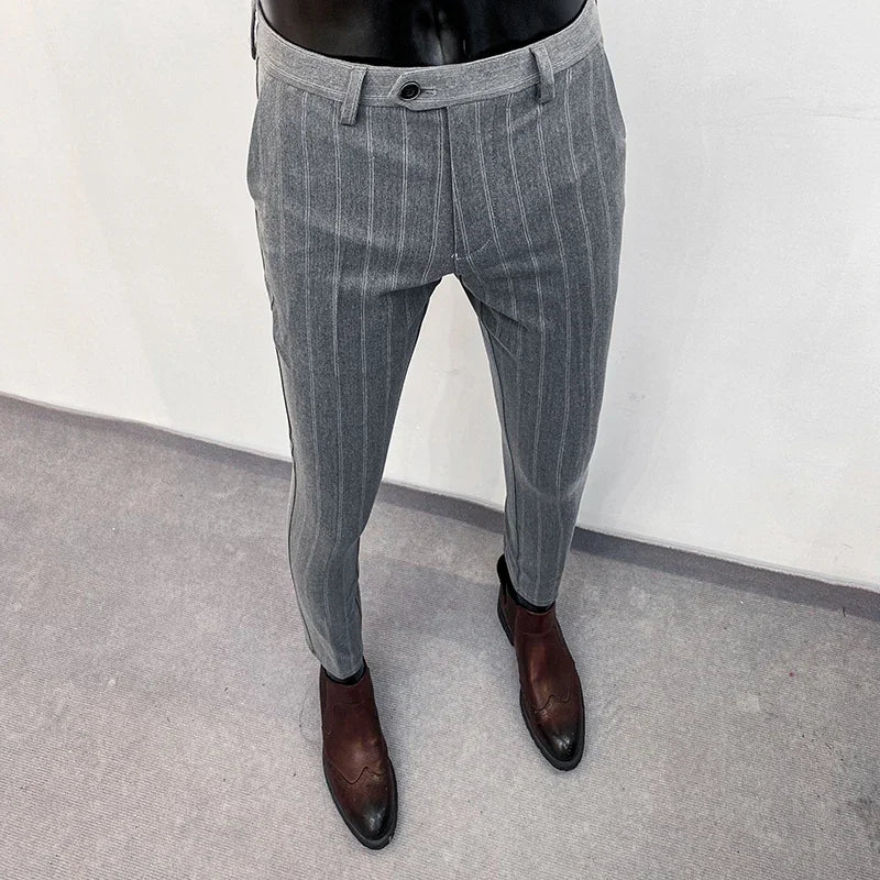 Herren Anzughose klassische Freizeithose elegante Stoffhose für Alltag
