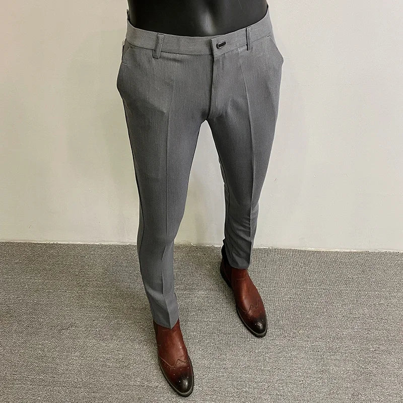 Herren Anzughose klassische Freizeithose elegante Stoffhose für Alltag
