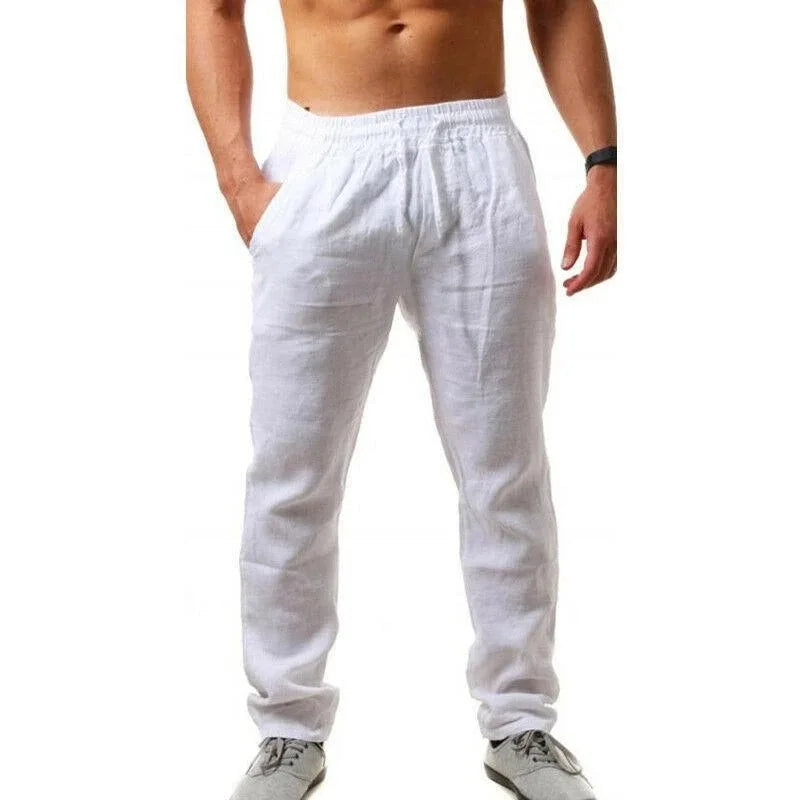 Herren Strickhose mit elastischer Taille leichte Freizeithose Frühling Sommer