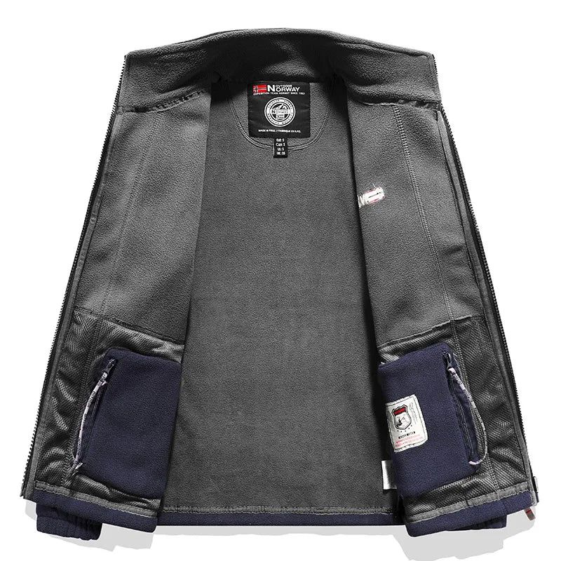 Herren Fleecejacke Outdoor warm atmungsaktiv leicht tailliert Alltags- und Wanderjacke