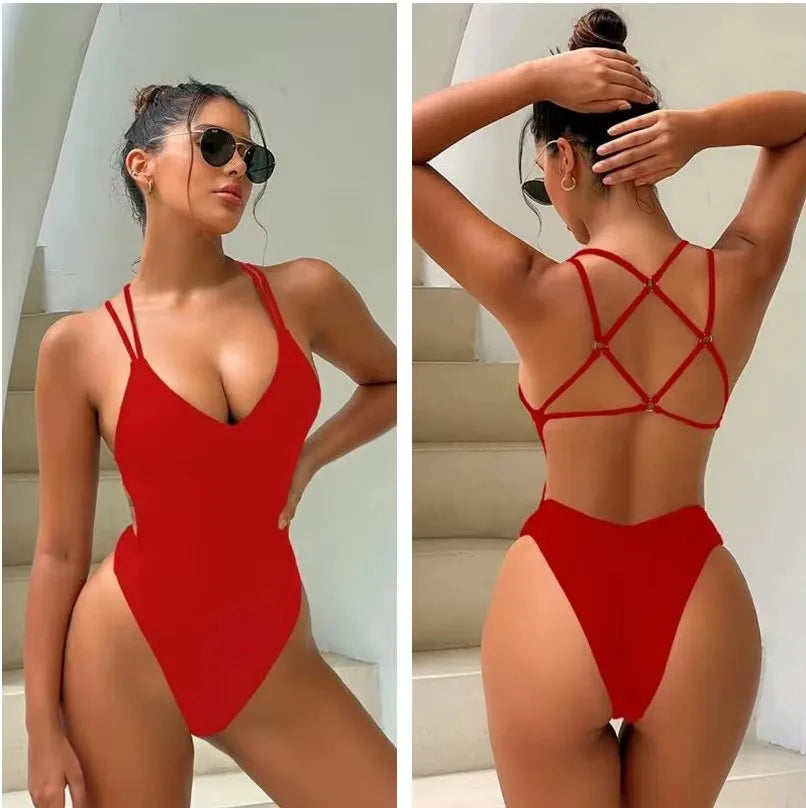 Damen Trikini Bikini Bademode mit Pads Badeanzug Strandmode